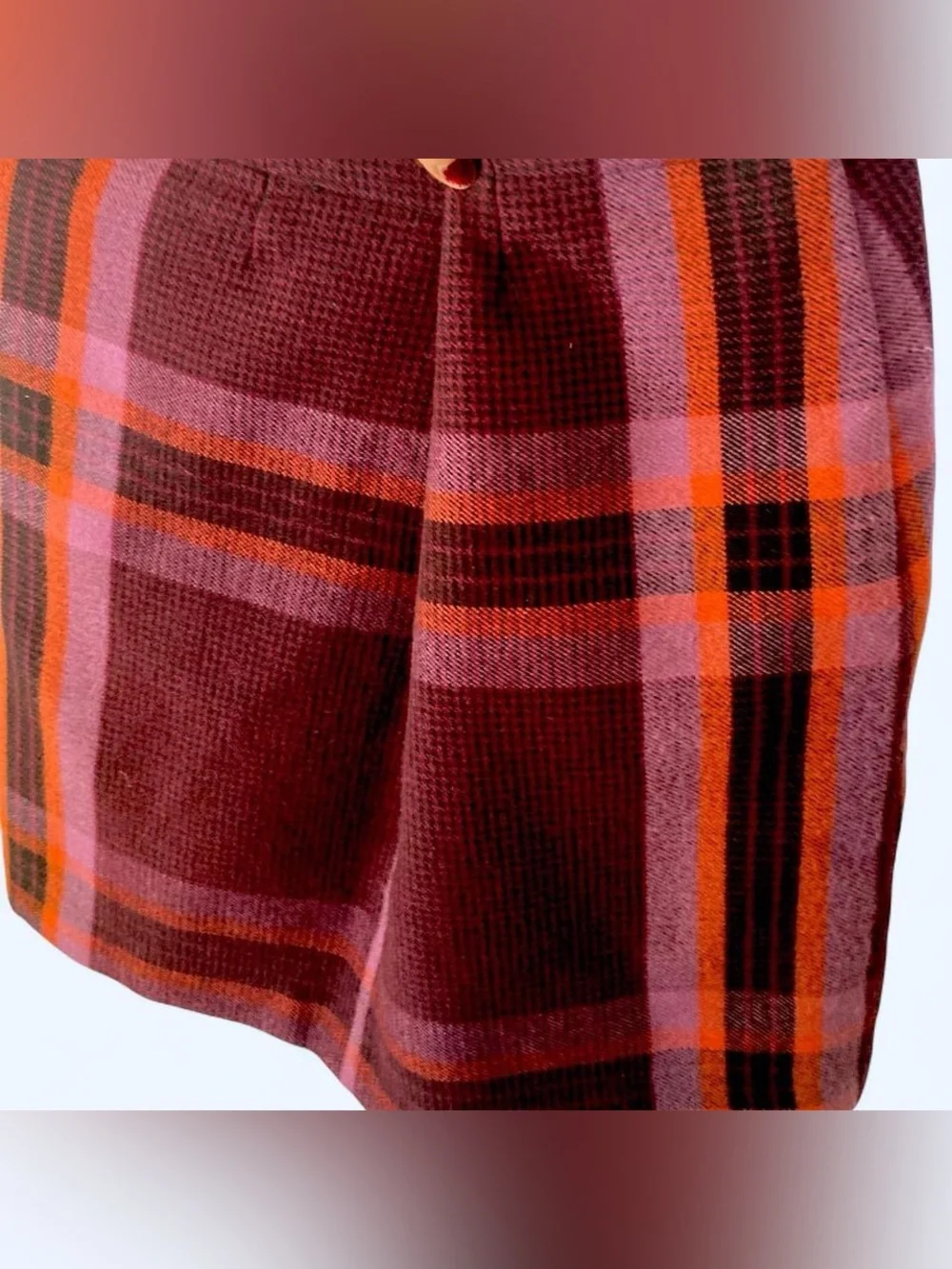 Stylus purple plaid mini skirt with zipper pockets Size 8 #plaid